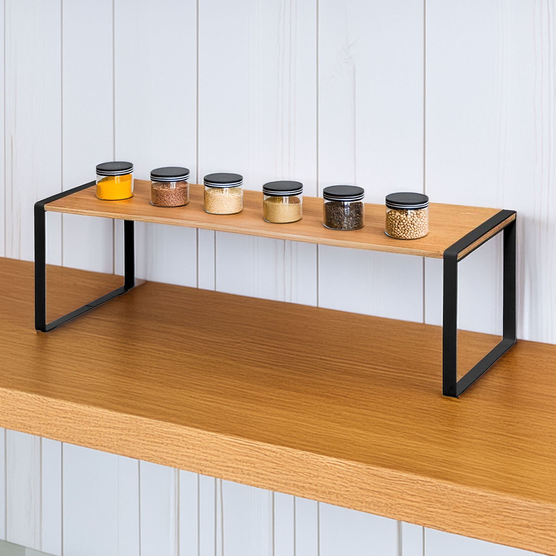 Well Home - Estante Flotante De Madera En Color Negro 50,5x18x15cm