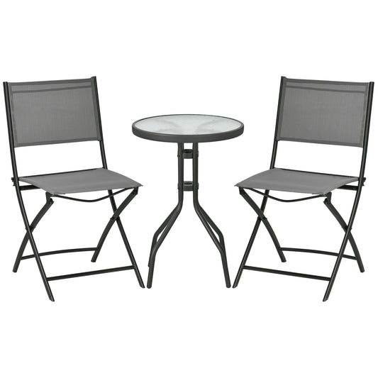 Outsunny Conjunto De Muebles De Jardín 3 Piezas Incluye Mesa 2 Sillones Plegable_0