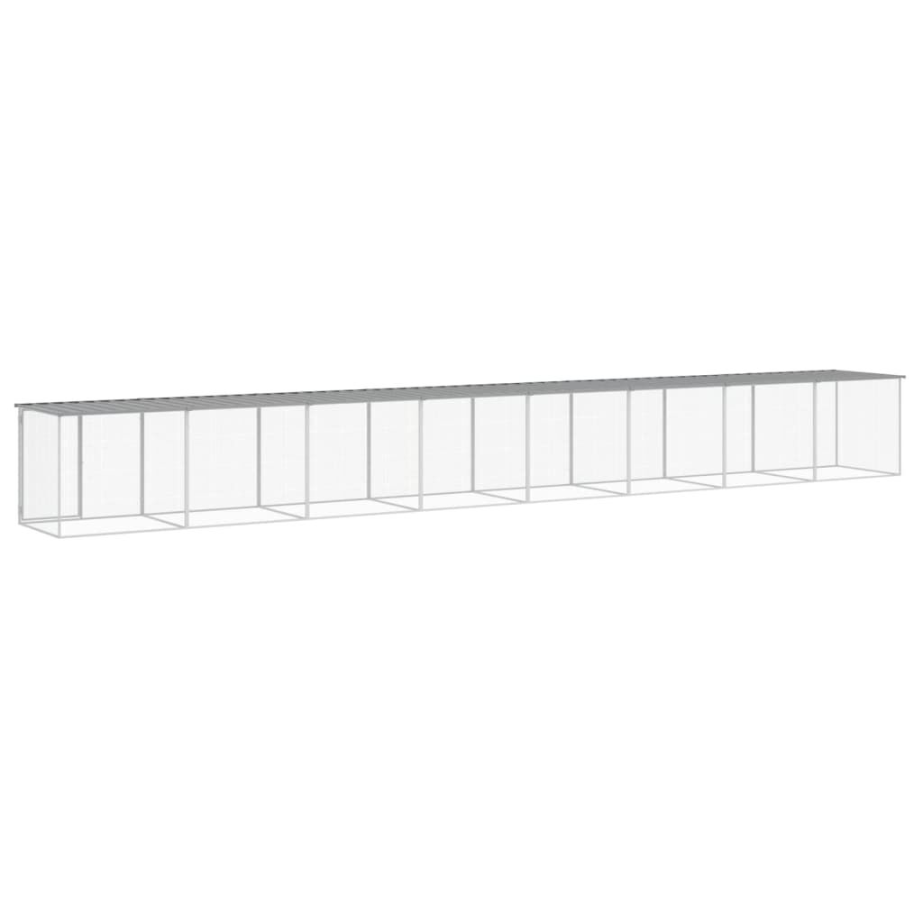 Vidaxl Gallinero Con Techo Acero Galvanizado Gris Claro 803x98x90 Cm_4