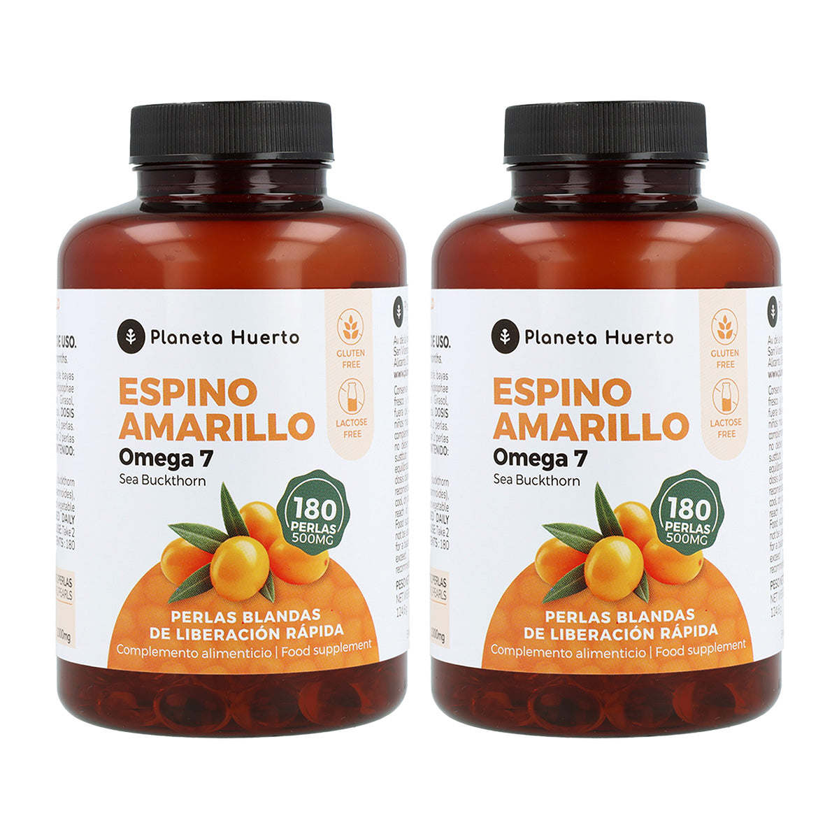 Pack 2x Omega 7 Espino Amarillo Planeta Huerto 180 Perlas