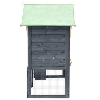 Vidaxl Conejera Madera Maciza De Abeto Gris Y Blanco 140x63x120 Cm_3