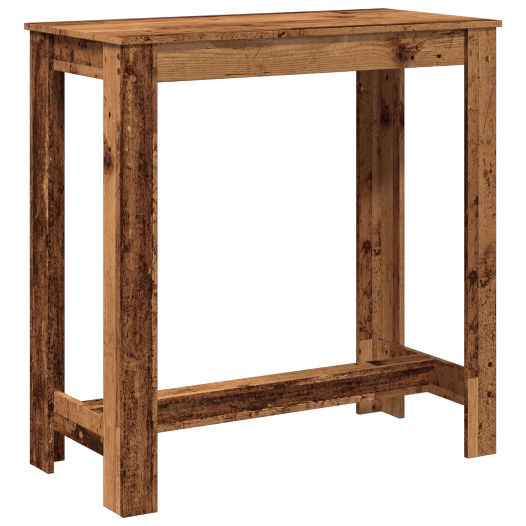 Mesa Alta De Bar Madera Ingeniería Envejecida 102x50x103,5 Cm_4