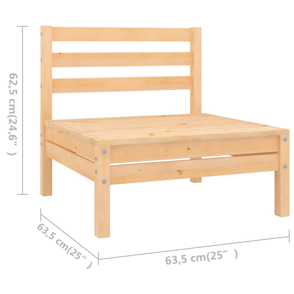 Juego De Muebles De Jardín 11 Piezas Madera Maciza De Pino / Vetonek_2