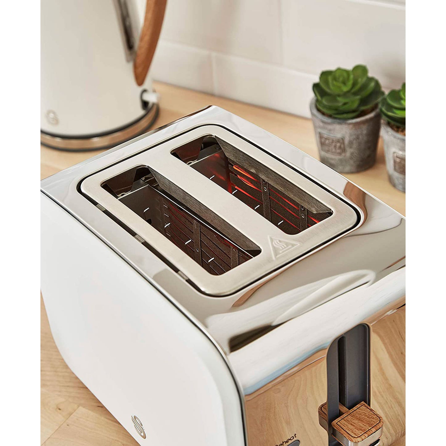 Swan Nordic Tostadora Pan Ranura Ancha 2 Rebanadas, 3 Funciones, 6 Niveles, Diseño Moderno, St14610whtneu, Blanco 900w_2