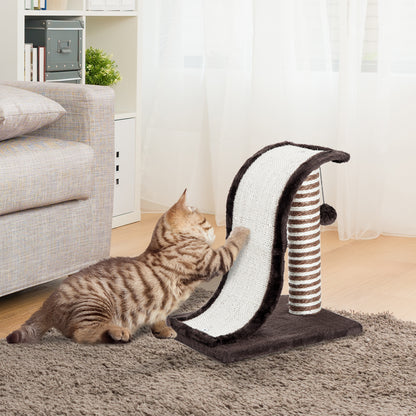 Pawhut Rascador Árbol Para Gatos De Sisal Para Jugar Y Arañar Marrón Crema_1