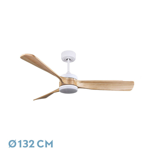 Ventilador Dc Oriente 26w Blanco 3 Aspas Haya 132d 6vel 3colores 2950lm Remoto,temporizador,memoria 24_0