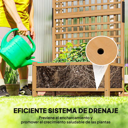 Outsunny Jardinera Con Enrejado De Madera Para Trepadora Plantas 90x45x183 Cm_5