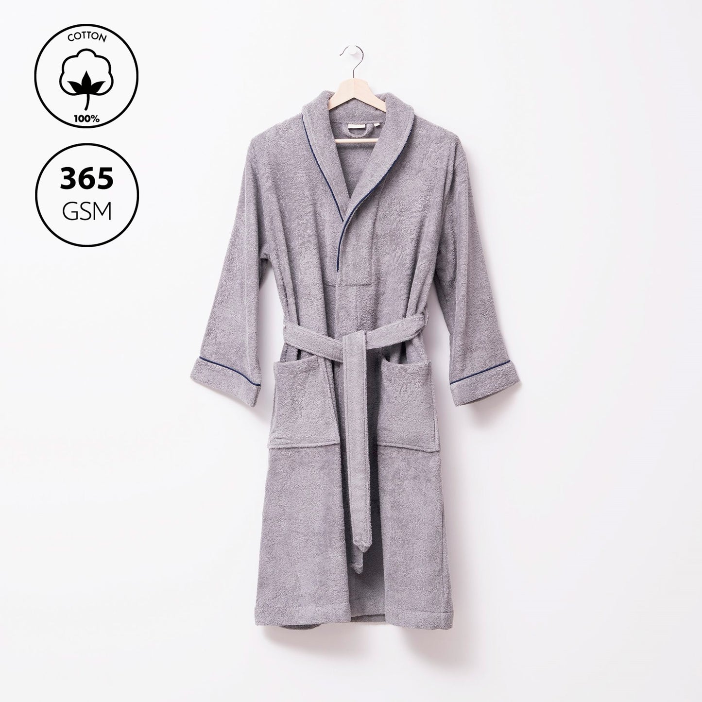 Albornoz S/m 100% Algodón 360gsm Gris Scalpers Home_2