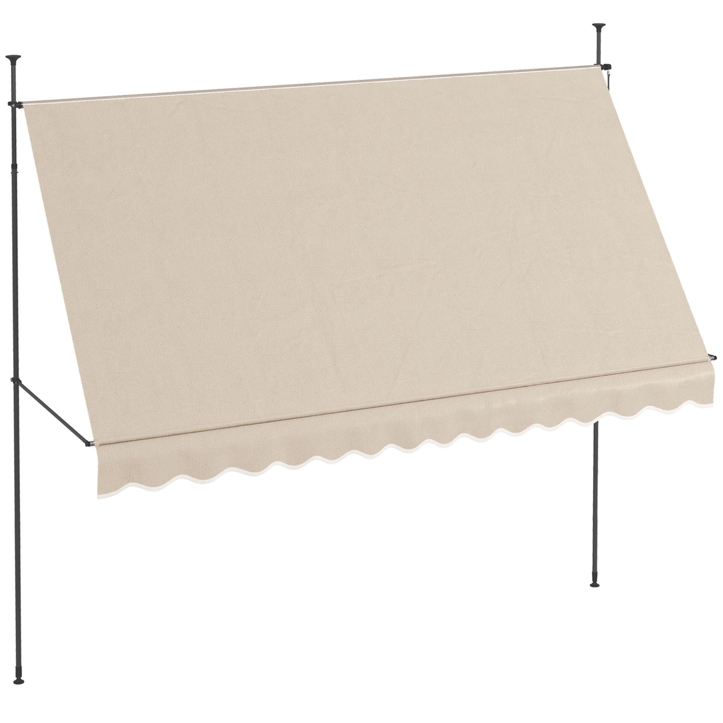 Outsunny Toldo Manual Retráctil 3,5x1,2 M Altura Ajustable 210-300 Cm Arena_0