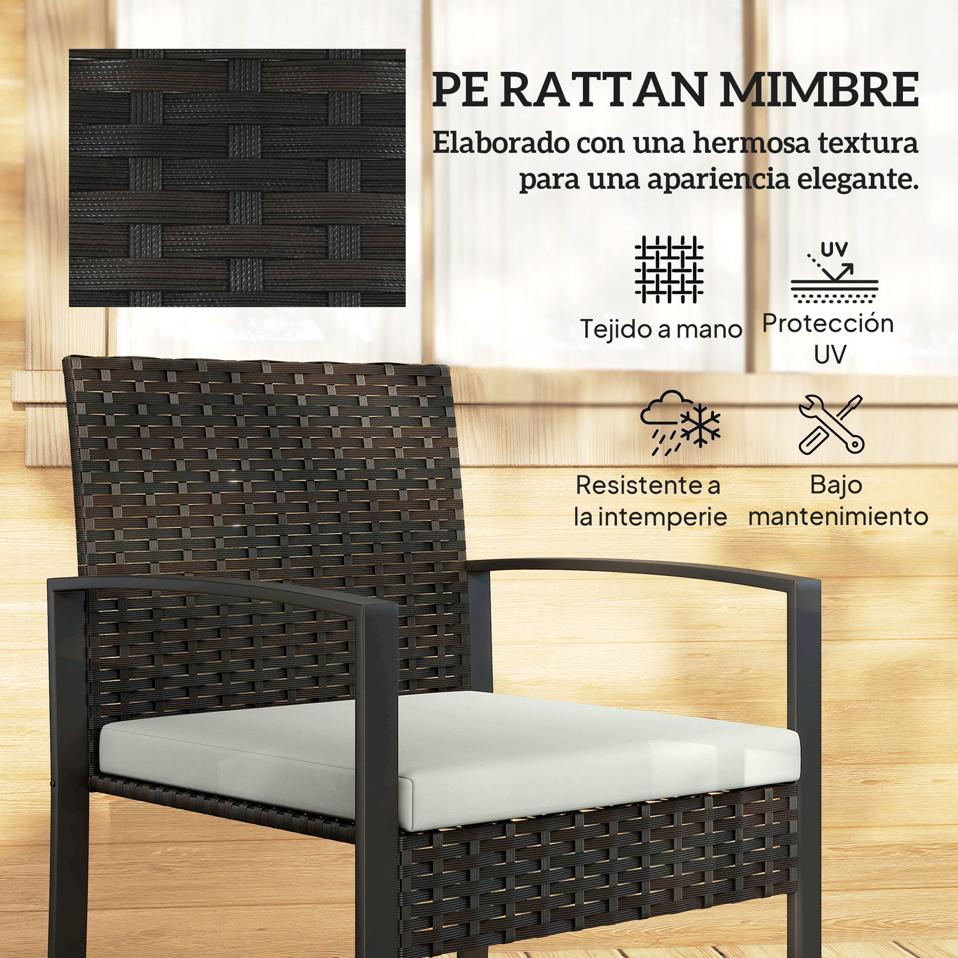 Outsunny Conjunto De Jardín Exterior De 3 Piezas_4