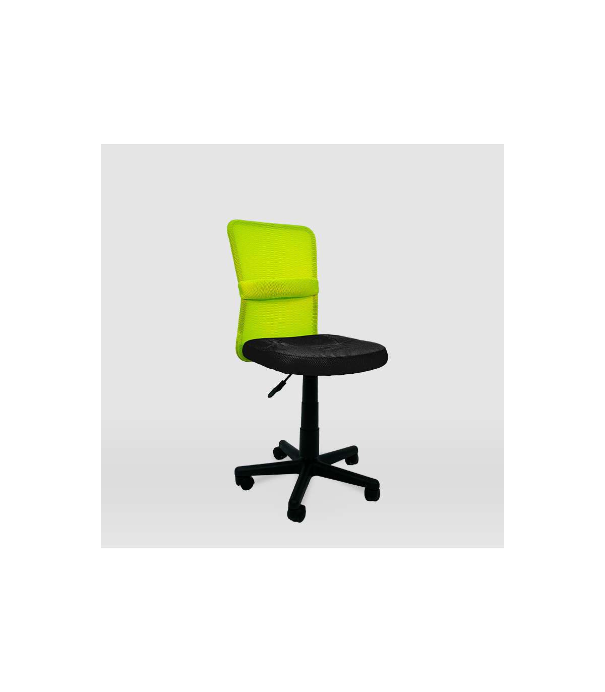 Silla De Oficina Alba Acabado Negro/verde. Alto: 83.5-95.5cm Ancho: 55cm Fondo: 55cm._0