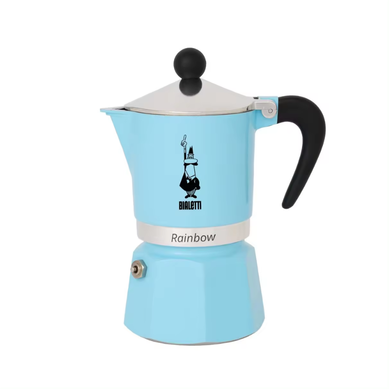Cafetera Italiana Bialetti Rainbow 3 Tazas Azul_0