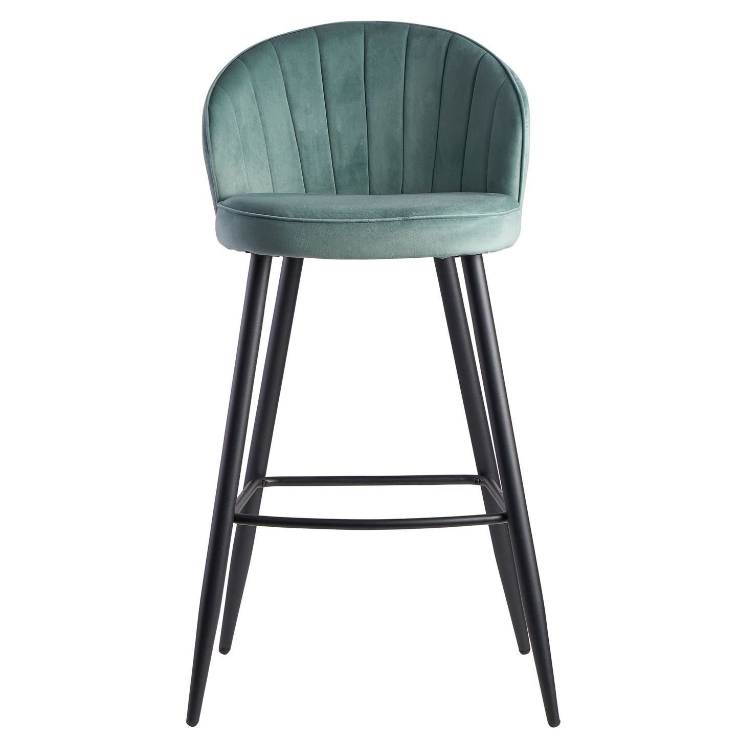 Taburete De Bar De Terciopelo Verde Claro Con Respaldo 56x102,5x52,5 Cm_1