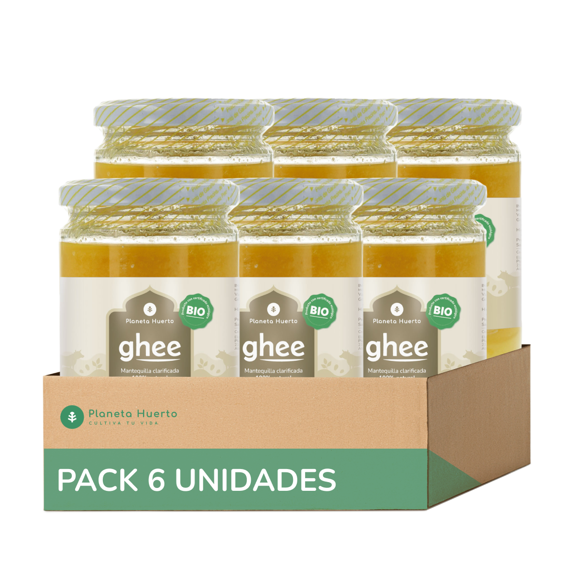 Pack 6xGhee mantequilla clarificada ECO Planeta Huerto 500 gr