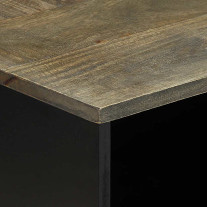 Mesa De Centro De Madera Maciza De Mango Gris Claro 80x50x40 Cm_4