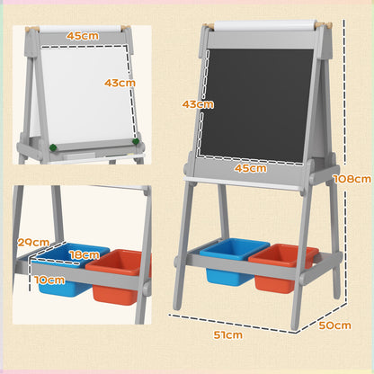 Aiyaplay Pizarra Infantil De Doble Cara Con Rollo De Papel Gris_2