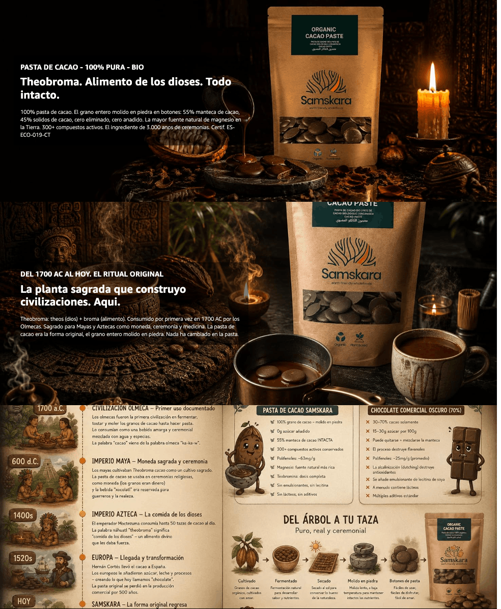 Pasta De Cacao Licor Bio - 100g | Cacao Puro Ecológico Vegano Para Repostería Y Bebidas, Sin Azúcares Añadidos_3