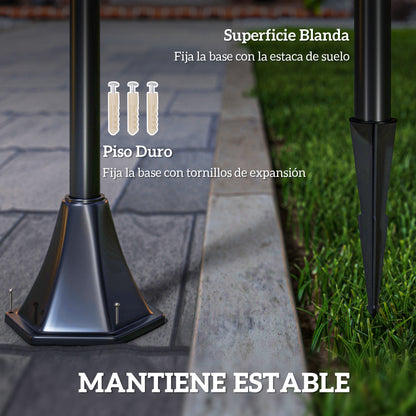 Outsunny Farol Solar De Jardín Ip44 Con Luces Inteligentes Led Exteriores_3