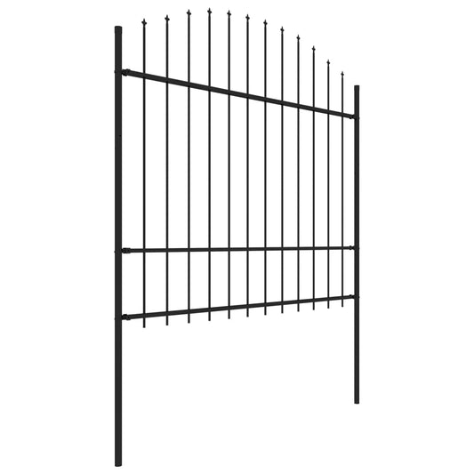 Valla De Jardín Con Puntas Acero Negro (1,5-1,75)x1,7 M / Vetonek_0