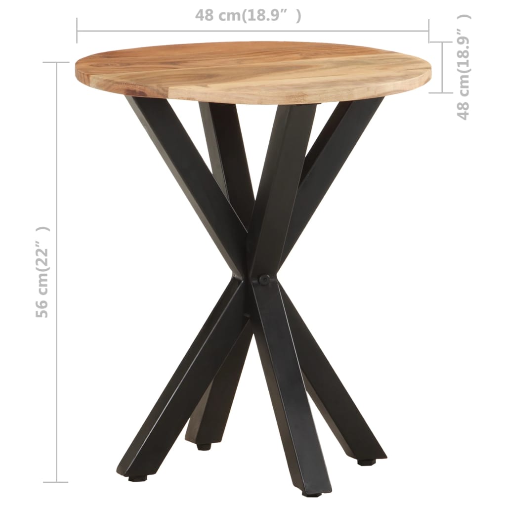 Mesa Auxiliar De Madera Maciza De Acacia 48x48x56 Cm_4