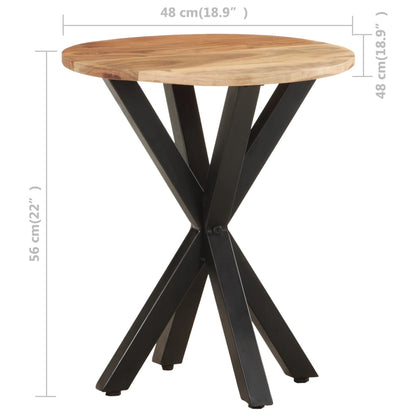 Mesa Auxiliar De Madera Maciza De Acacia 48x48x56 Cm_4