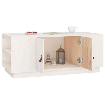 Mesa De Centro De Madera Maciza De Pino Blanco 100x50x41 Cm_2