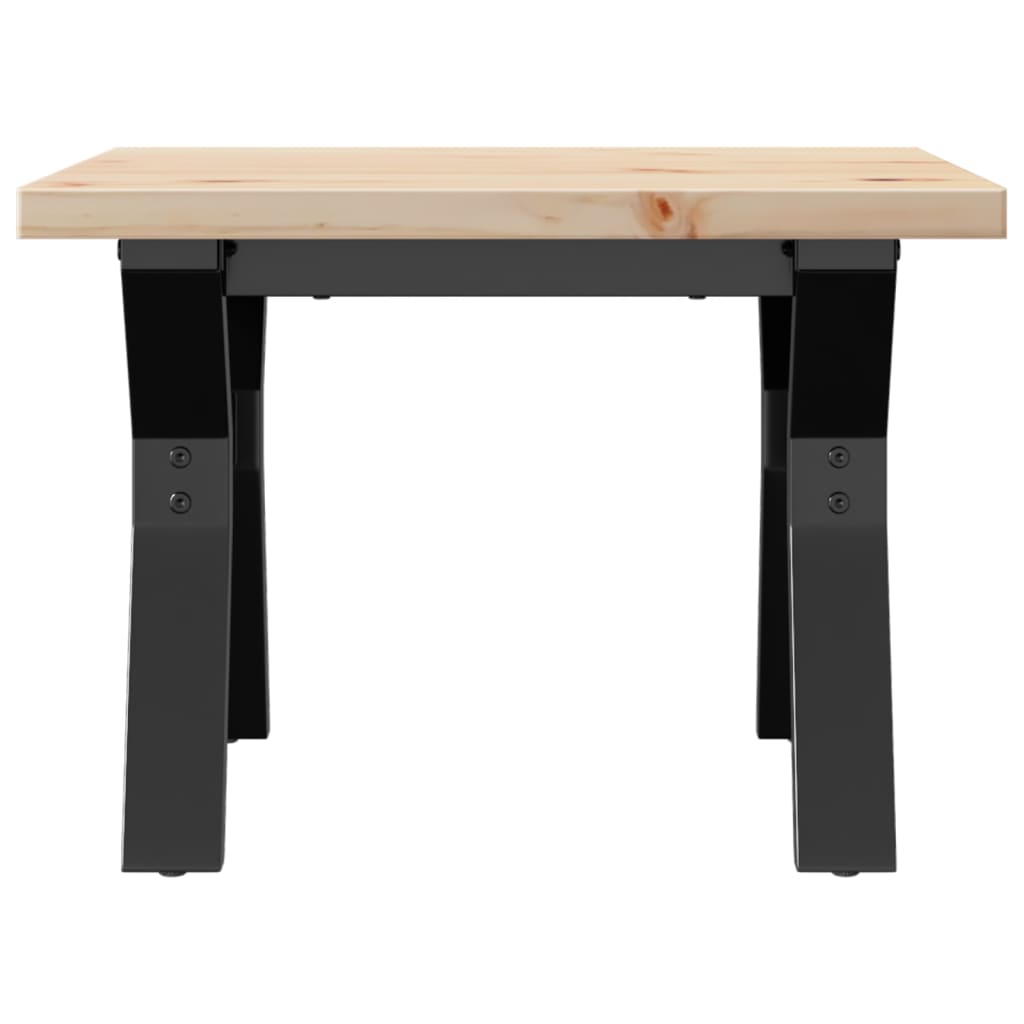 Mesa De Centro Marco Y Madera Maciza Pino Y Acero 50x50x35,5 Cm_2