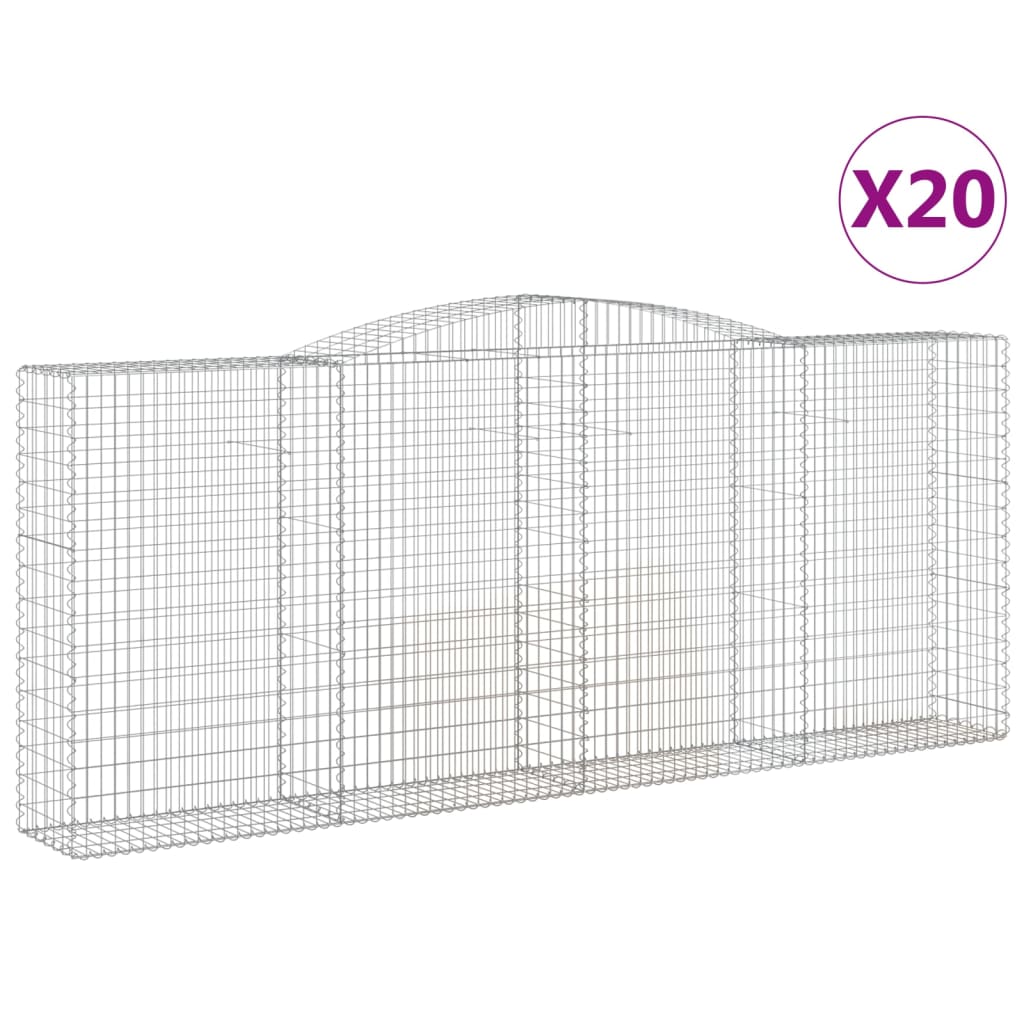 Cestas De Gaviones 20 Uds Forma De Arco Hierro 400x50x160/180cm_0