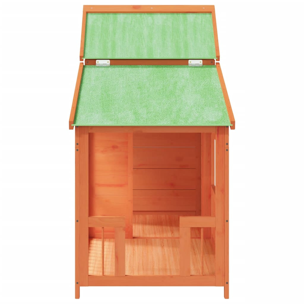 Vidaxl Caseta Para Perros Madera Maciza De Pino Marrón 143x60,5x109 Cm_3
