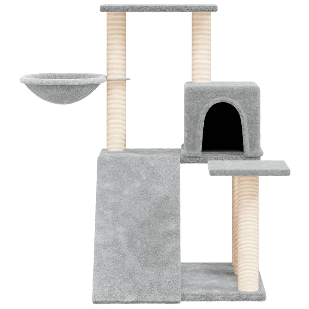 Rascador Para Gatos Con Postes De Sisal Gris Claro 82 Cm_2