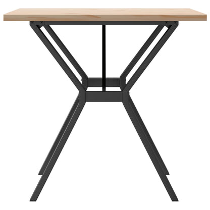 Mesa De Comedor Marco Y Madera Maciza Pino Y Acero 80x80x75,5cm_3