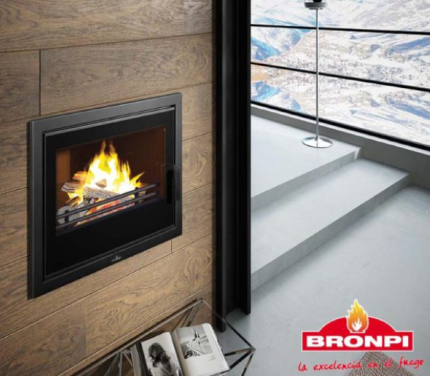 BRICOSOL TERMOESTUFA DE LEÑA BRONPI INSERTABLE 27 KW HYDRO 80-E CON CRISTAL VISION Y CAJÓN POR FUERA_1