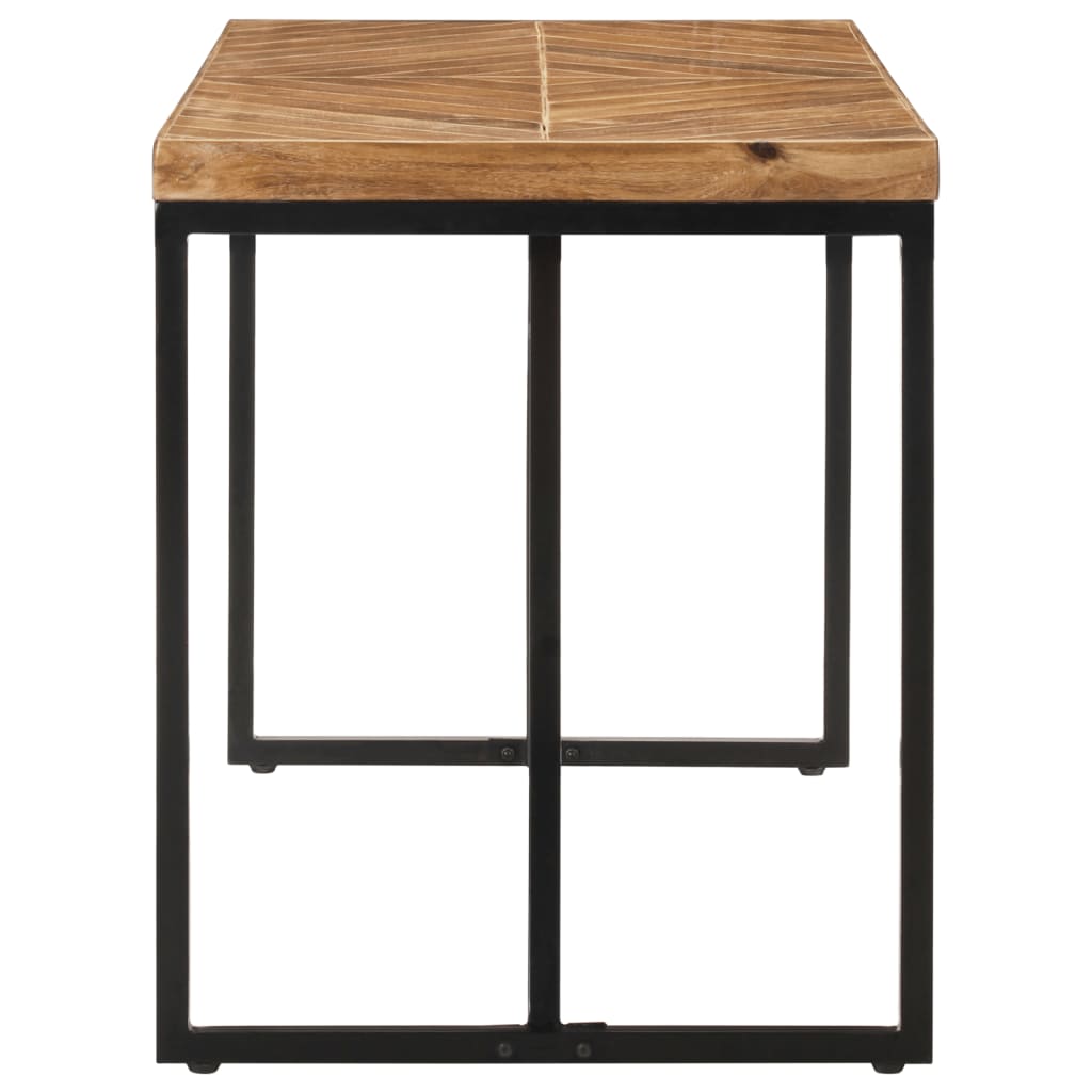 Mesa De Comedor Madera Maciza De Acacia Y Mango 120x60x76 Cm_1