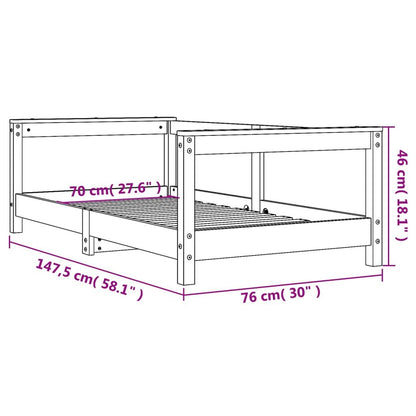 Vidaxl Estructura De Cama Para Niños Madera Maciza De Pino 70x140 Cm_2