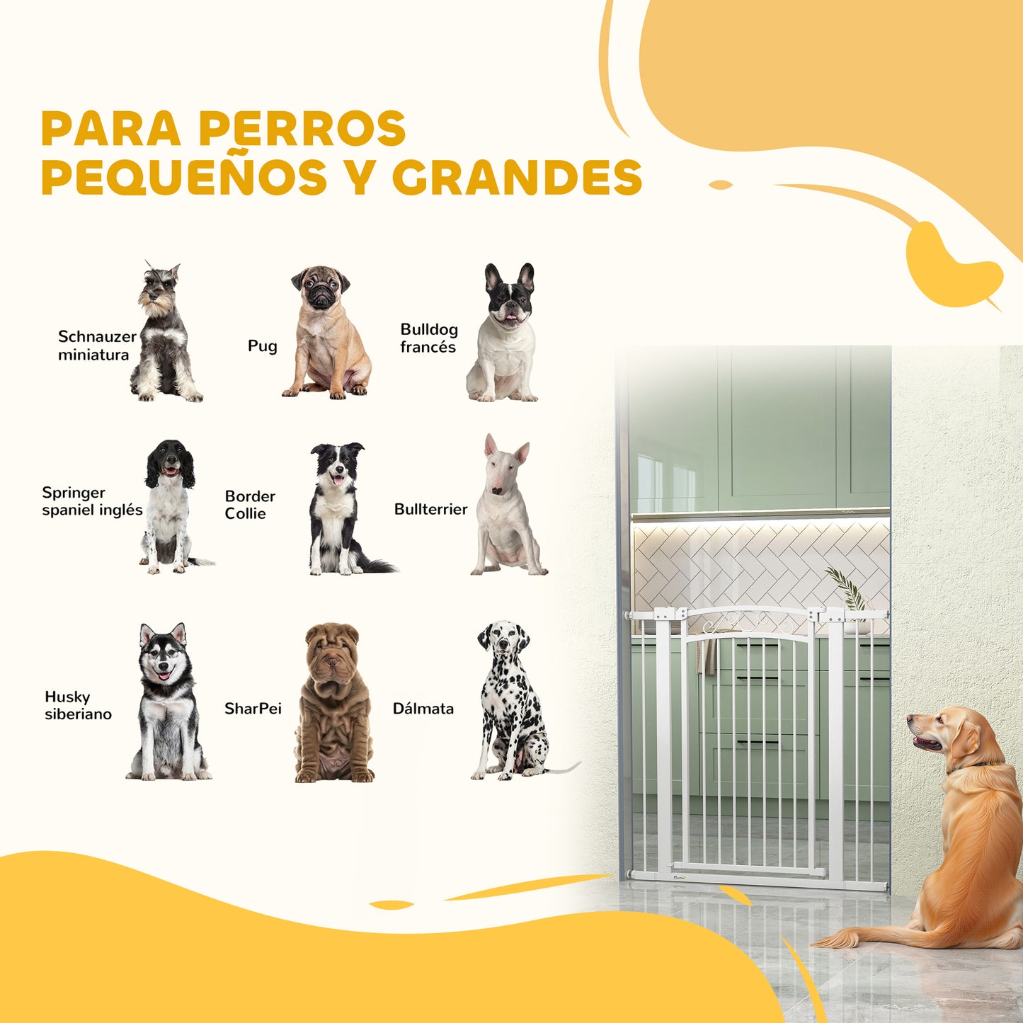 Pawhut Barrera Para Perros Con Cierre Automático_3