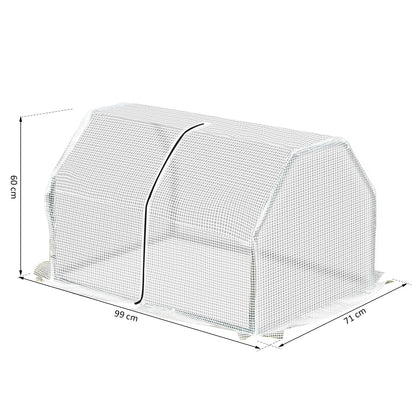 Invernadero De Terraza Para Cultivos Outsunny 100x70x60 Cm Blanco_2