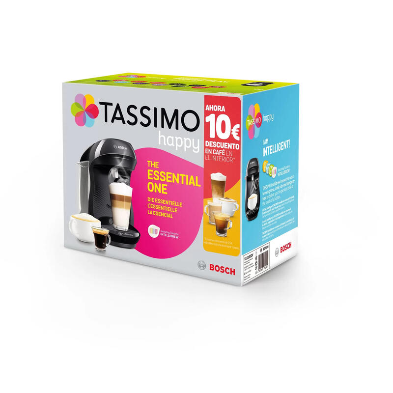 Cafetera De Cápsulas Bosch Tassimo Happy/ Negra/ Incluye Descuento 10 Euros En Café_1