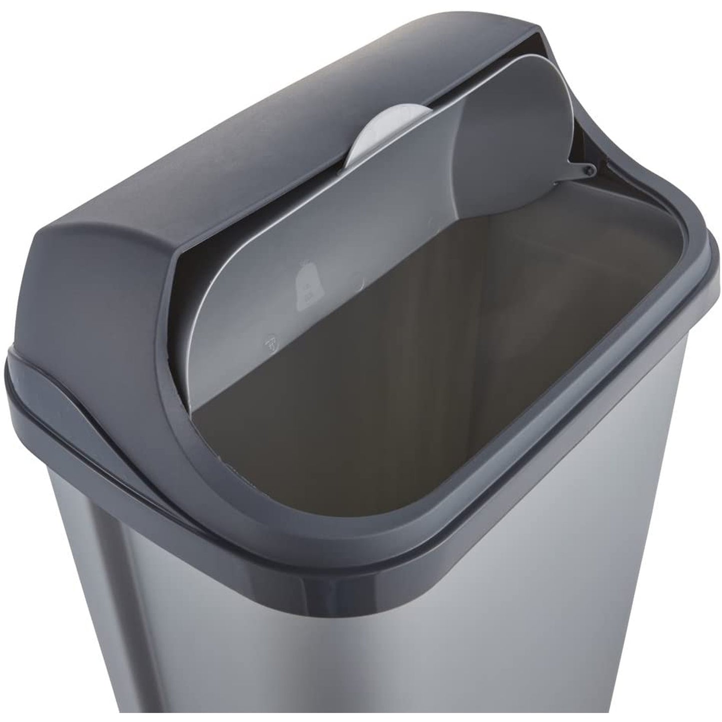 Cubo De Basura Con Tapa Deslizante, 50 L, Rasmus, Plateado