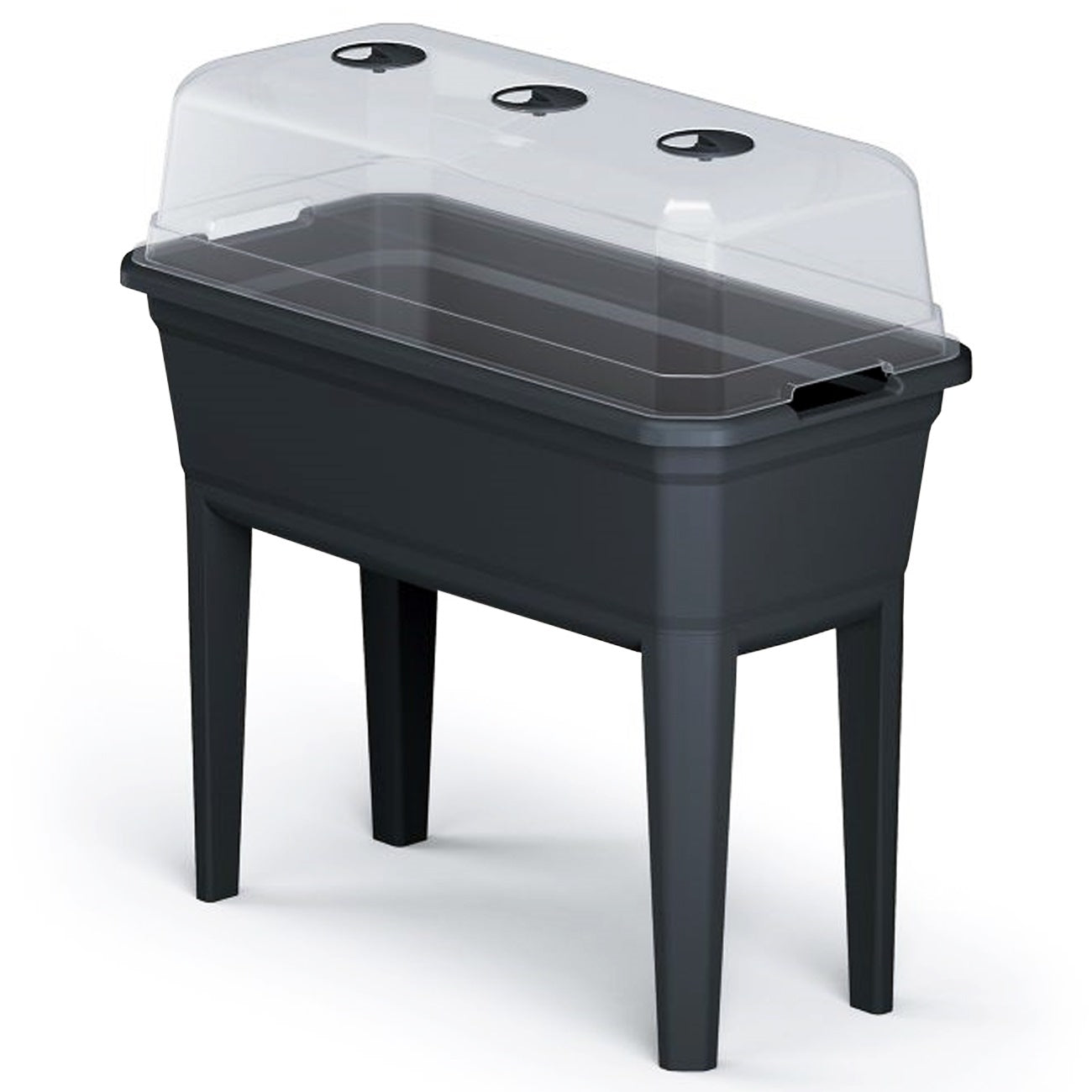 Jardinera Alta Con Cubierta Prosperplast Respana Ecoline De Plastico En Color Antracita 74,9 (largo) X 36,8 (ancho) X 77,7 (alto) Cm_4
