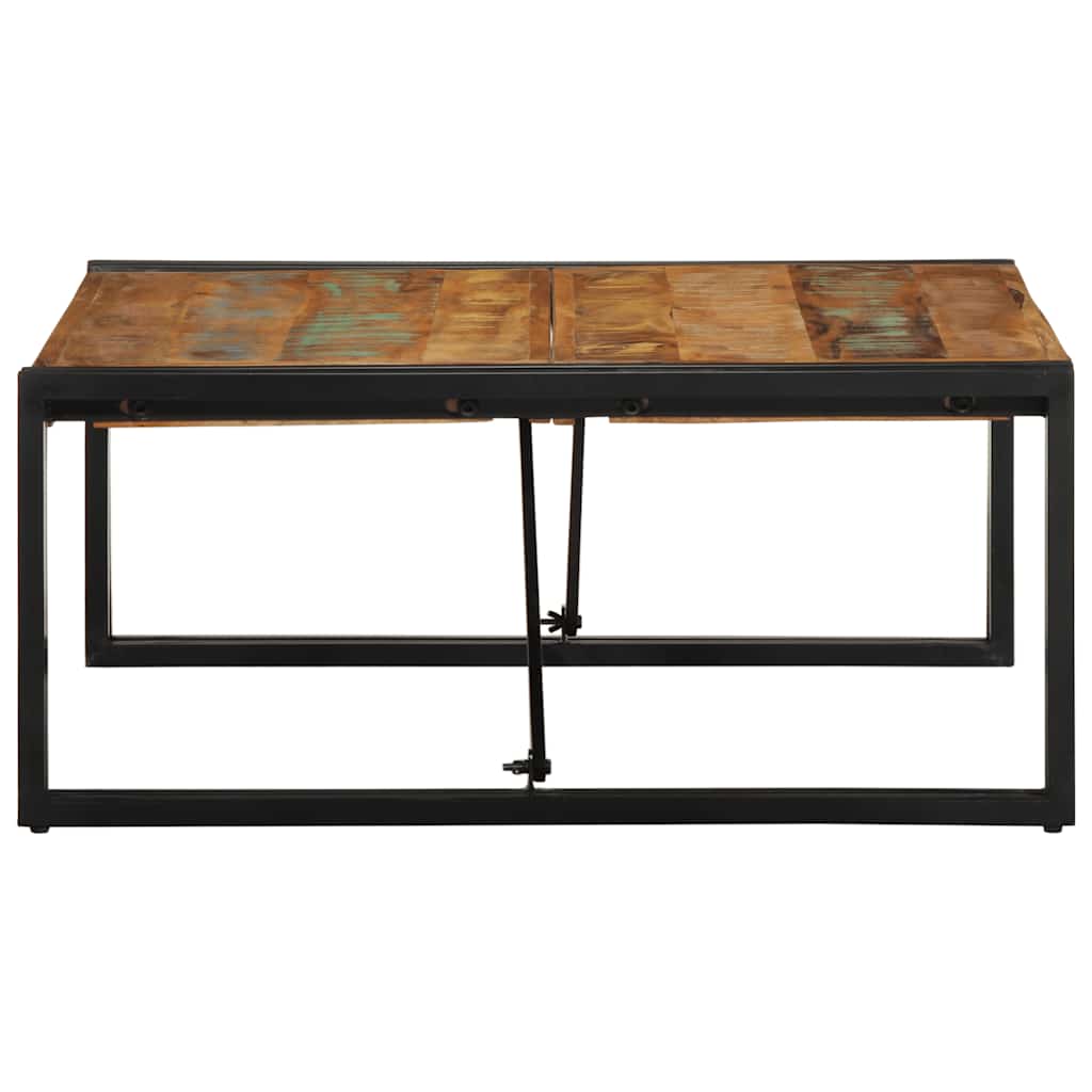 Mesa De Centro Multicolor 80x80x35 Cm Madera Maciza Reciclada_1