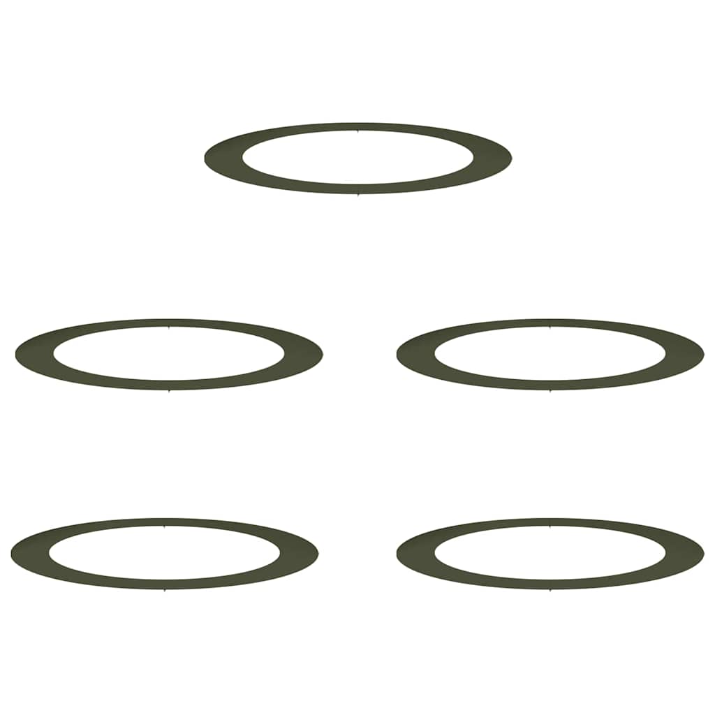 Adecuado Para Anillos De Árbol Plano 5 Pcs Verde Oliva_0