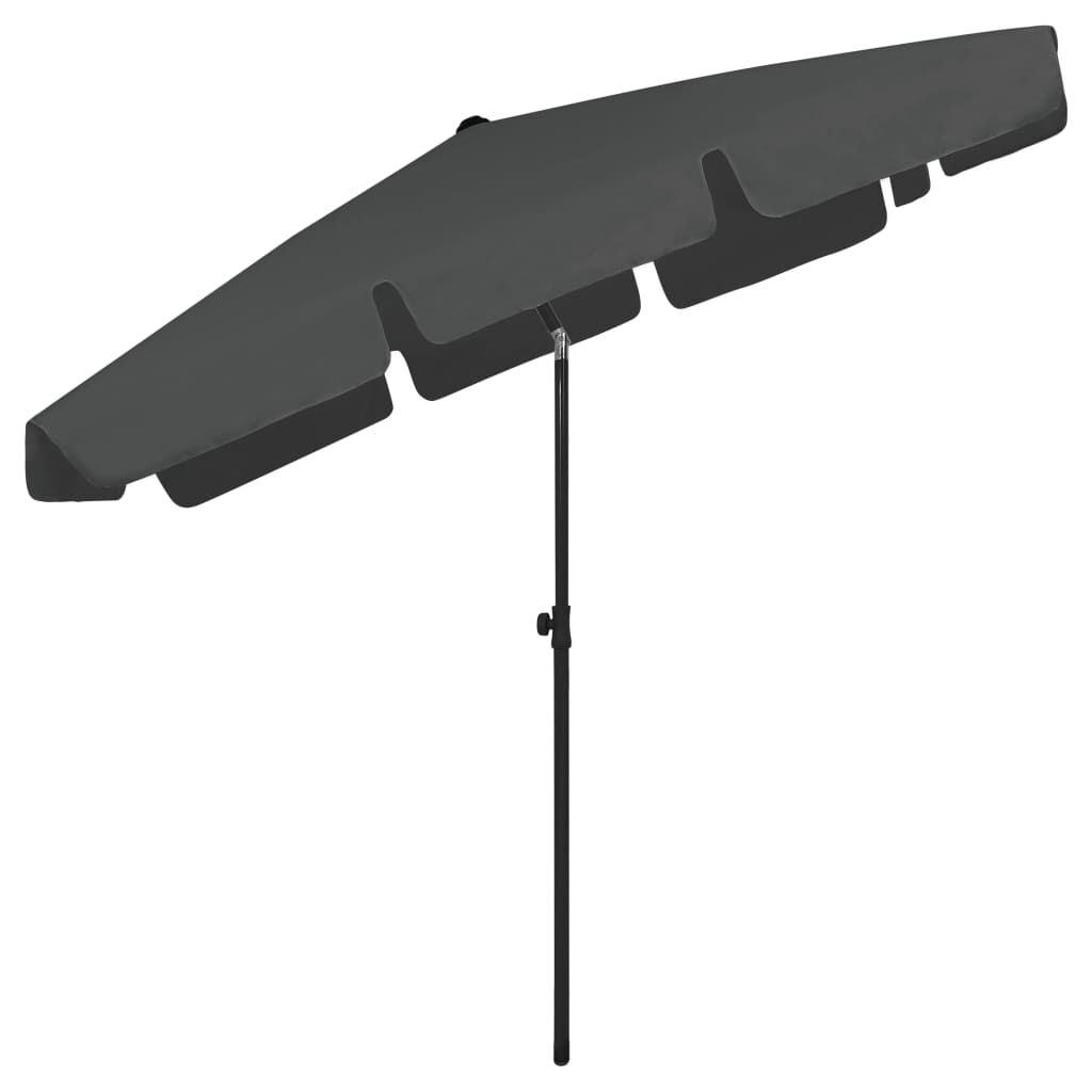 Vidaxl Sombrilla De Playa Gris Antracita 200x125 Cm_3