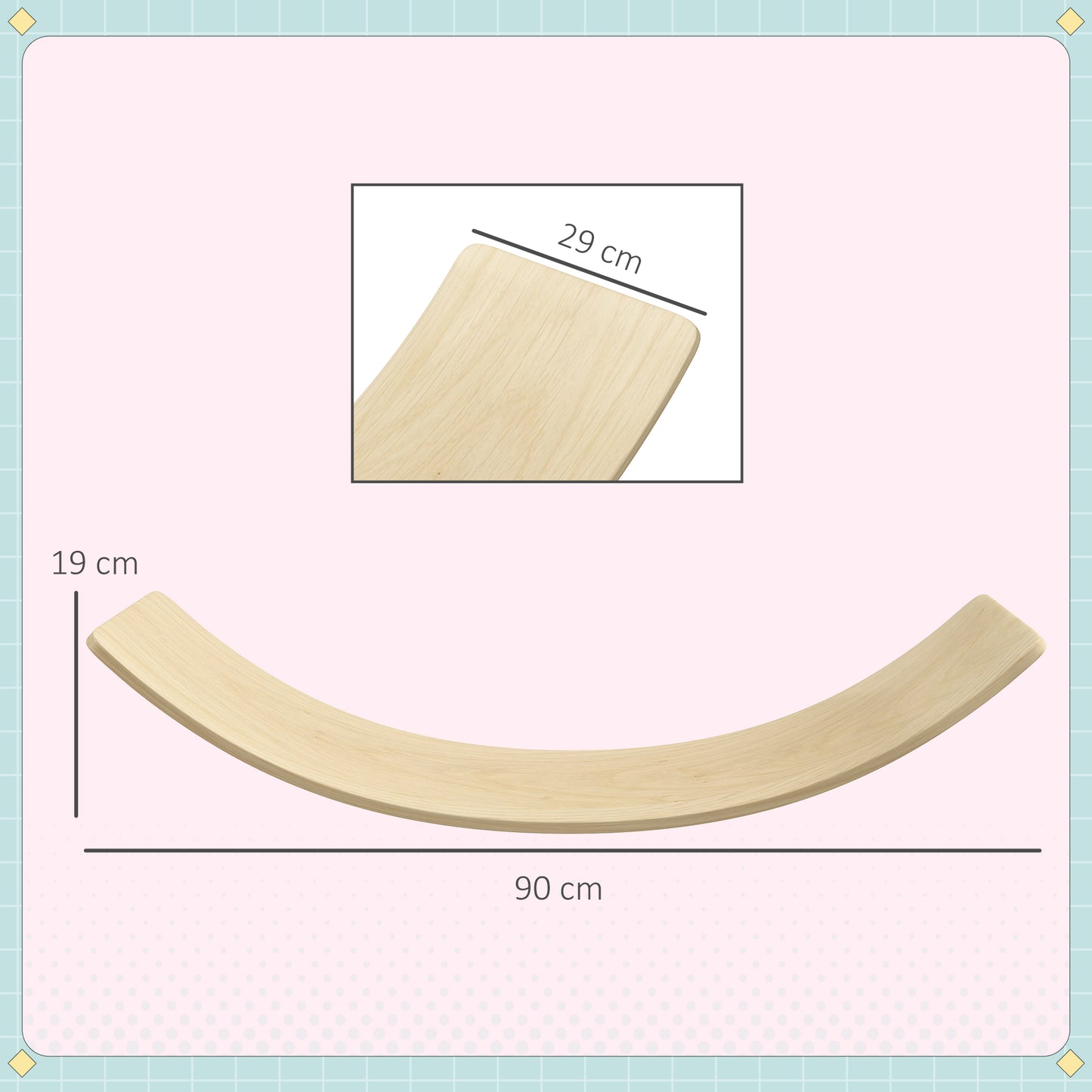 Aiyaplay Tabla De Equilibrio Para Niños Carga 50 Kg 90x29x19 Cm Natural_2