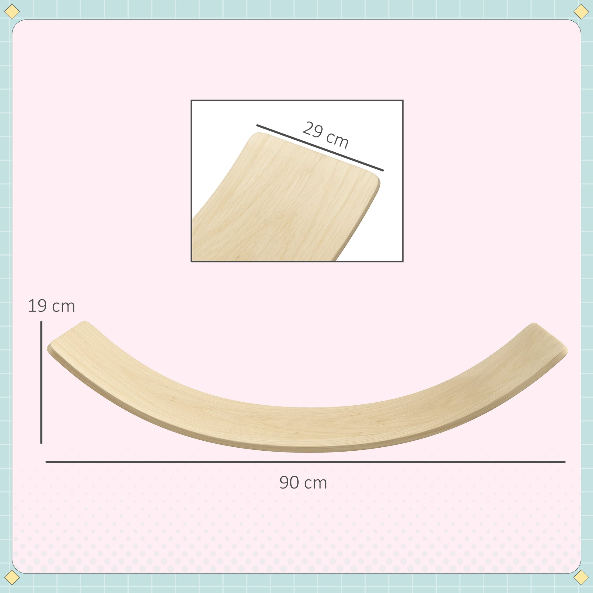 Aiyaplay Tabla De Equilibrio Para Niños Carga 50 Kg 90x29x19 Cm Natural_2