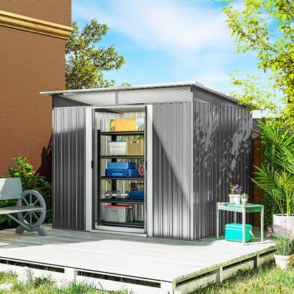 Outsunny Cobertizo De Jardín Exterior 4,5 M² 260x194x200 Cm Con 2 Puertas_1