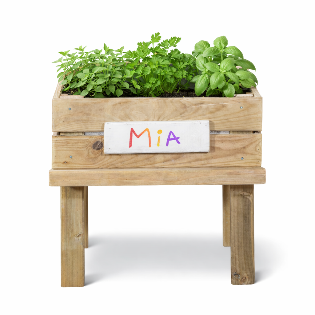 Mesa De Cultivo Infantil De Madera Con Kit De Cultivo De Aromáticas | Vidahuerto_3
