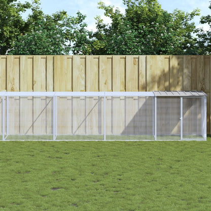 Vidaxl Gallinero Con Techo Acero Galvanizado Gris Claro 803x98x90 Cm_1