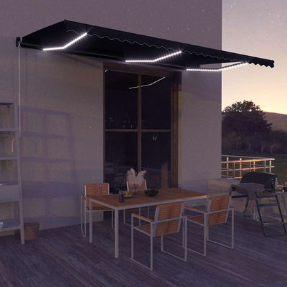 Vidaxl Toldo Retráctil Led Y Sensor De Viento Gris Antracita 500x300cm_1