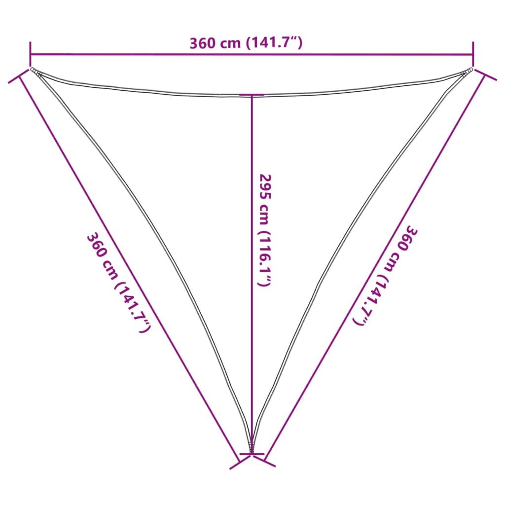 Vidaxl Toldo De Vela Poliéster Oxford 100% Gris Claro 3,6x3,6x3,6 M_2