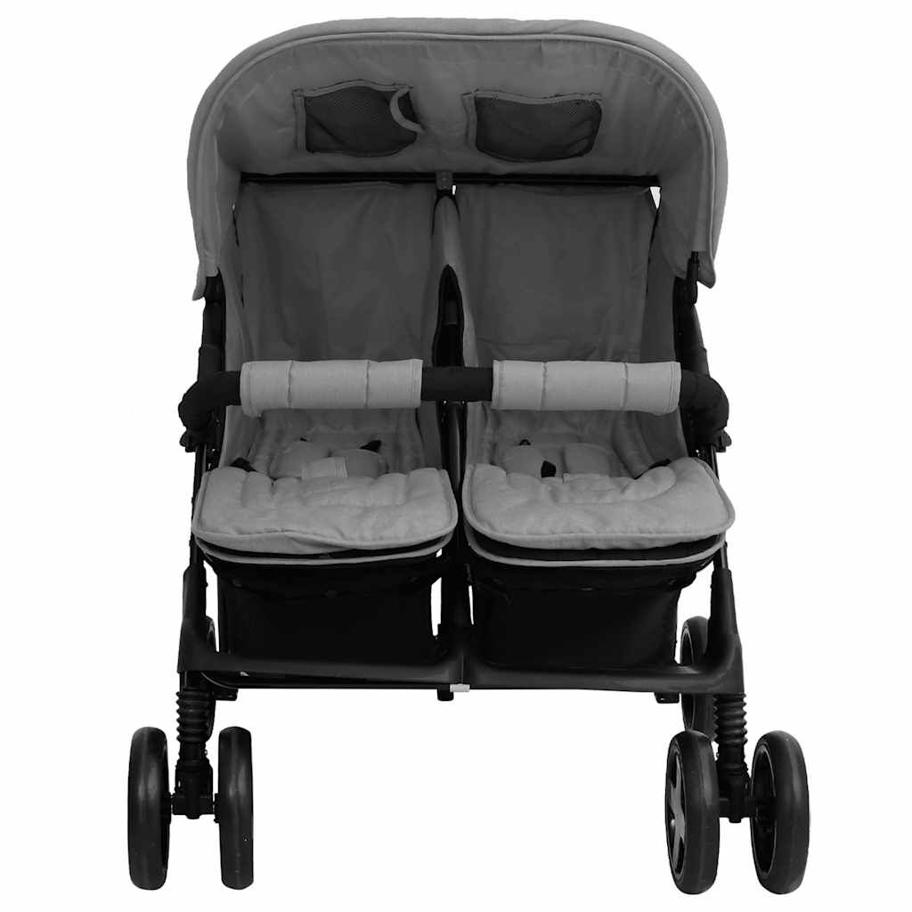 Vidaxl Carrito Para Gemelos De Acero Gris Claro_1